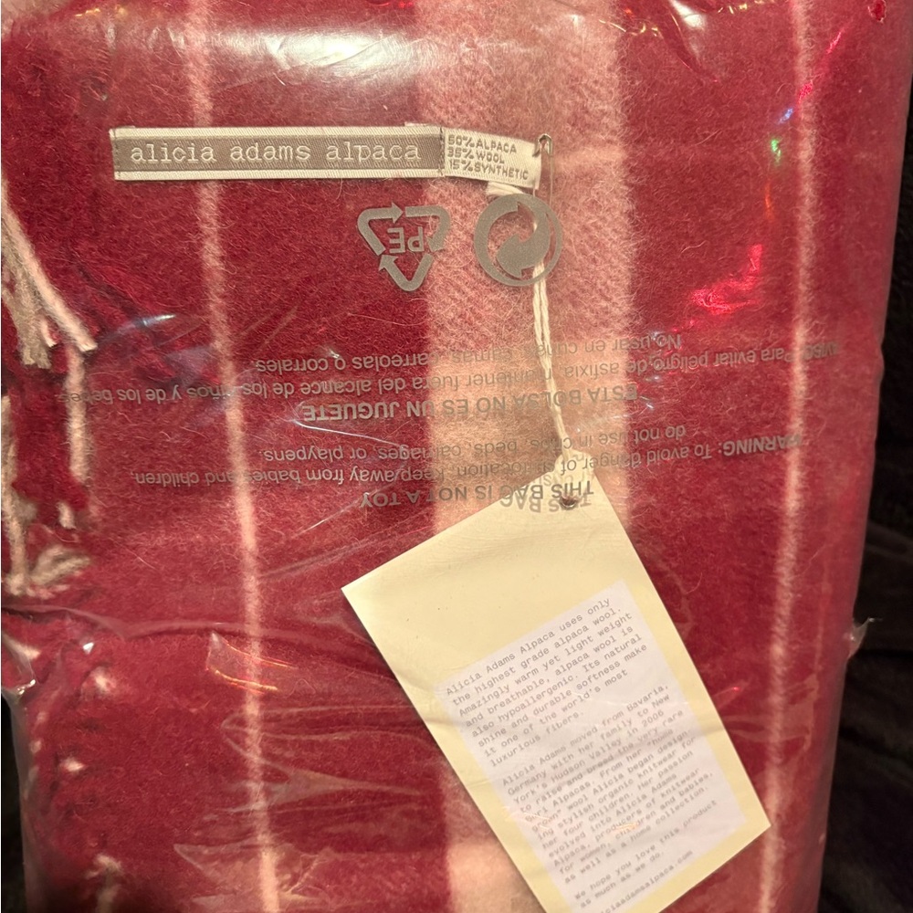 Alicia Adams Alpaca Burgundy Throw